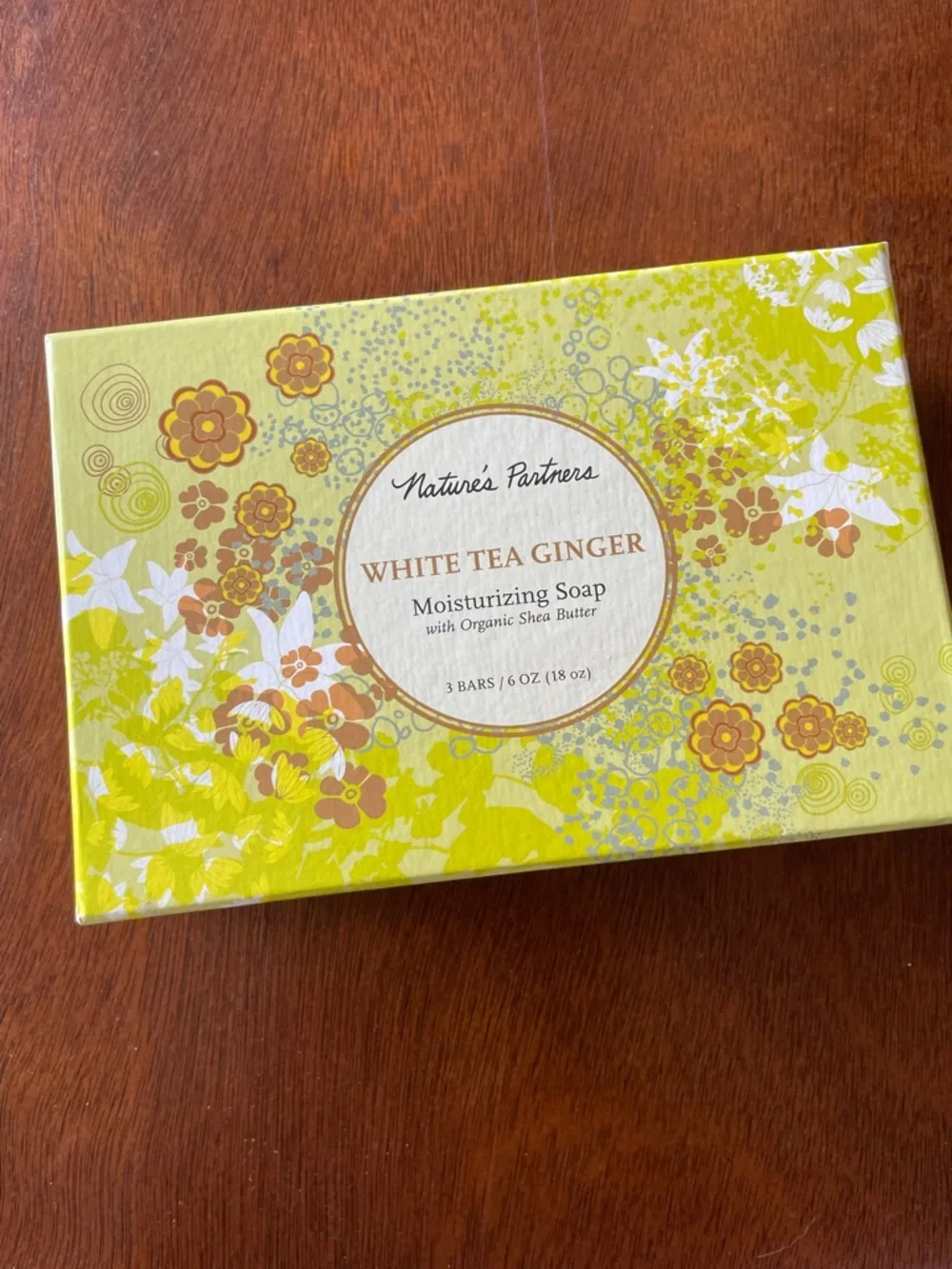 New Nature’s Partner Organic Shea Butter White Tea Ginger 3 Bars Sealed